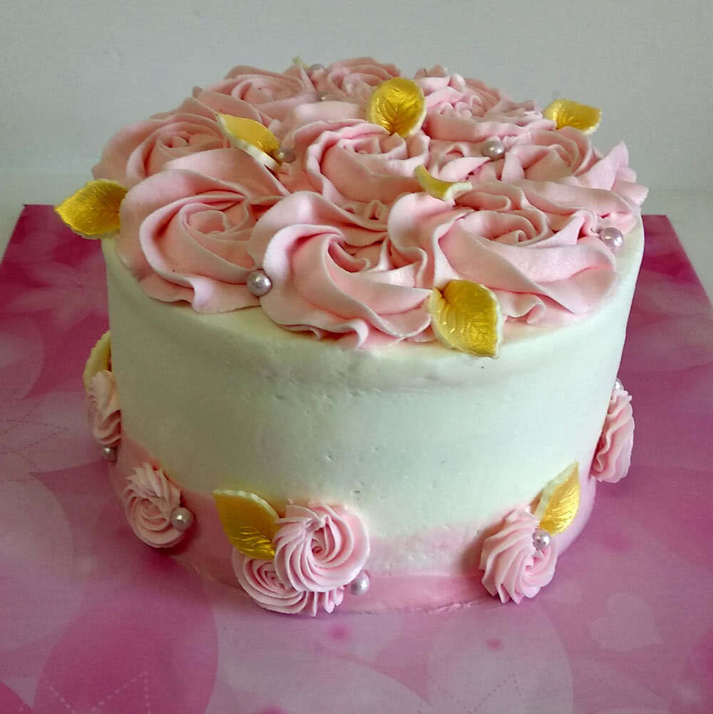 Classy Rosette Cake (Six inch)