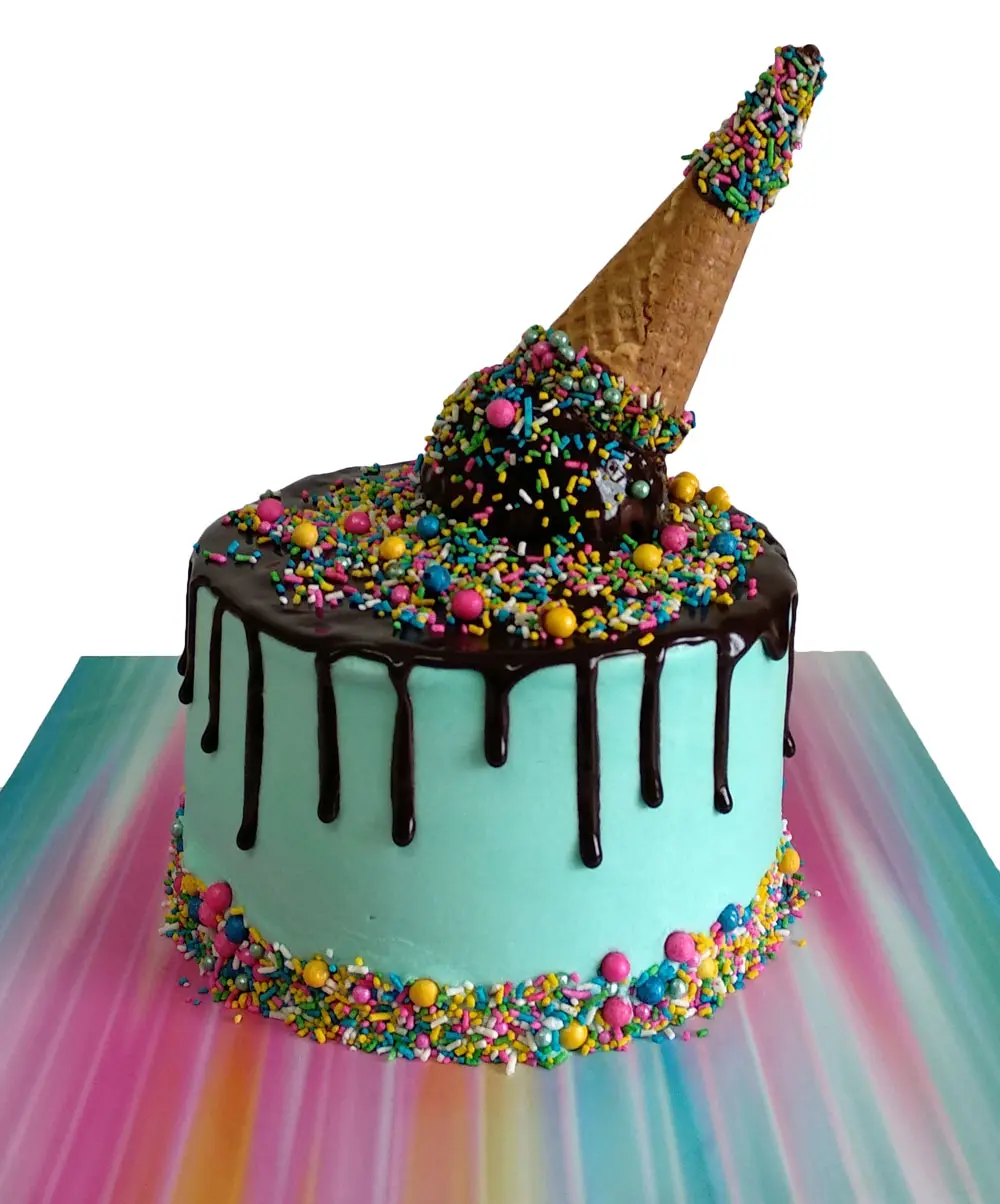Upside-down Ice Cream Cone Cake