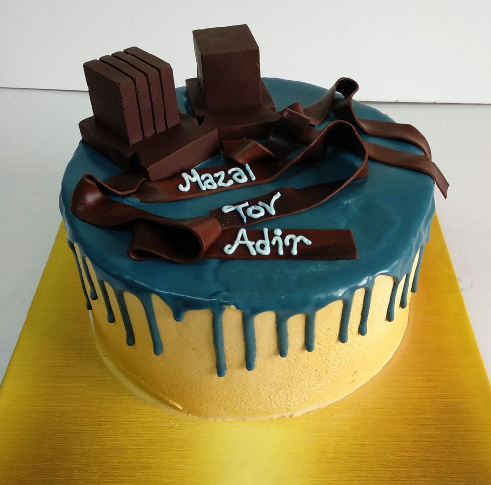 Blue Drip Tefillin Cake (Eight inch)