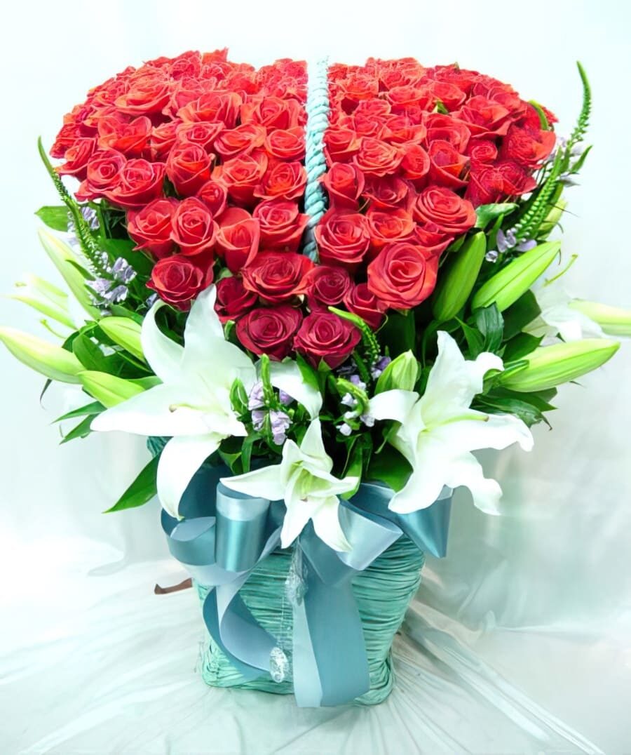 Love basket-15(100 roses)