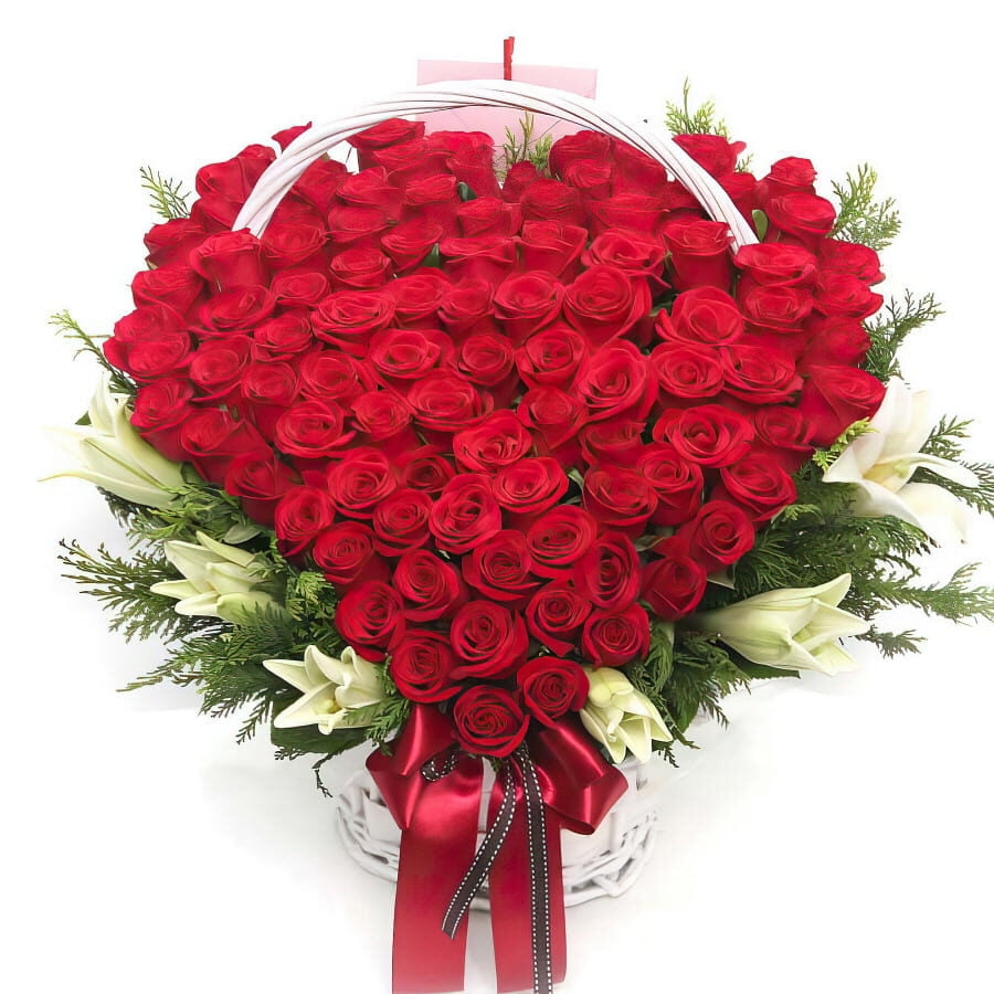 100 roses basket