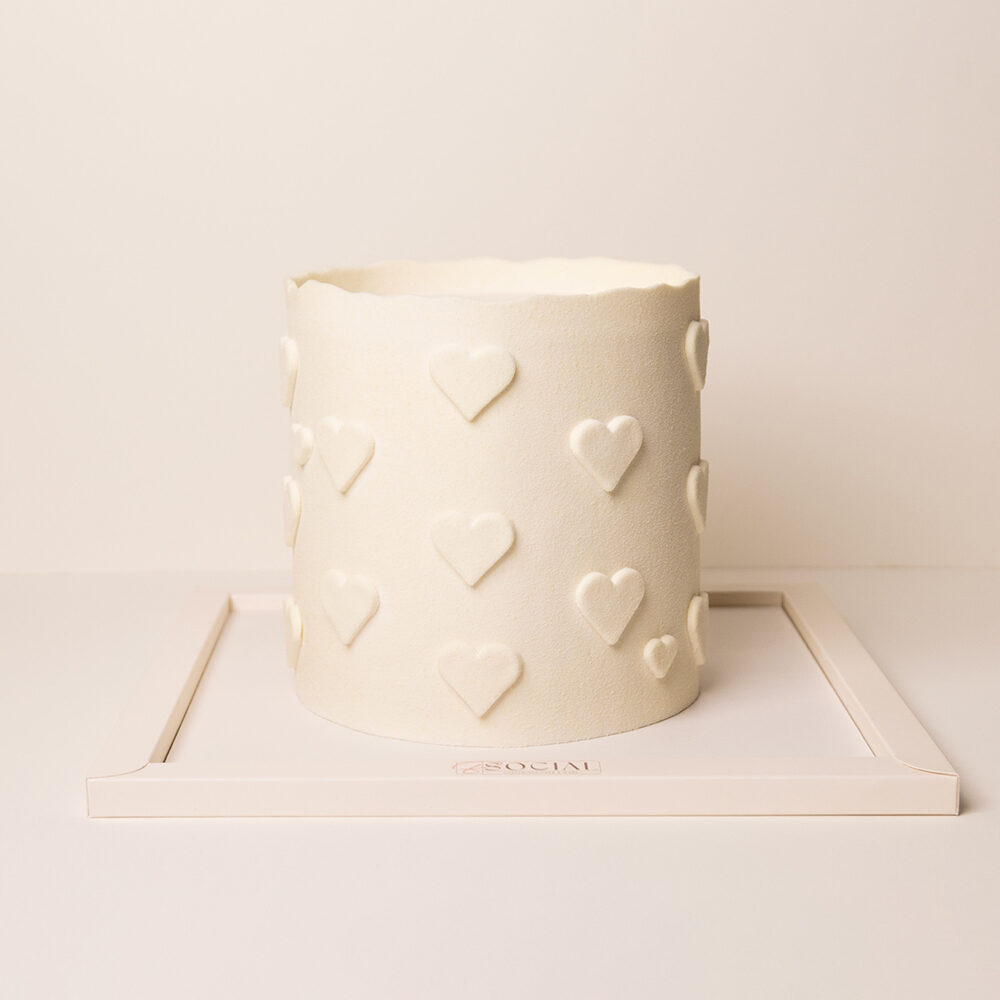White Hearts Cake