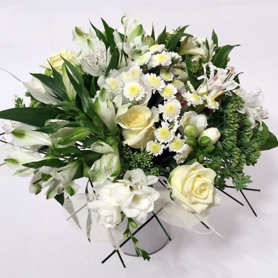 Bouquet of different white flowers