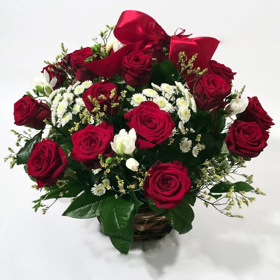 Basket of Red Roses (Classic)
