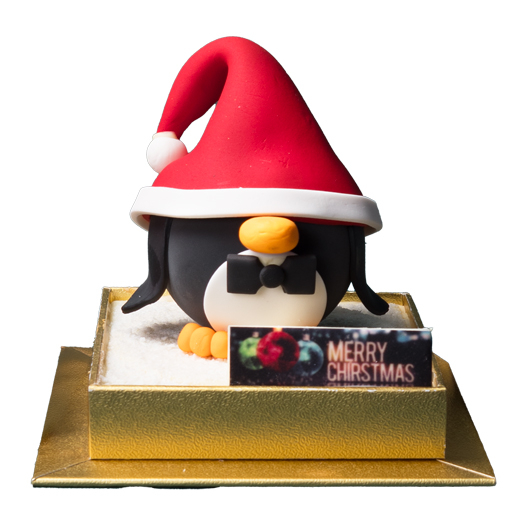 Penguin with Oversized Xâ€™mas Hat