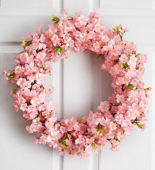 Blooming Cherry Blossom Wreath - 24"