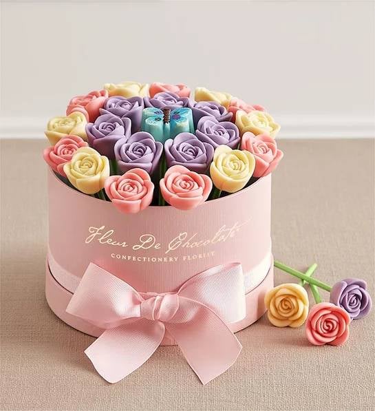 Fleur De Chocolate Belgian Chocolate Roses - Springtime Blooms (Classic)