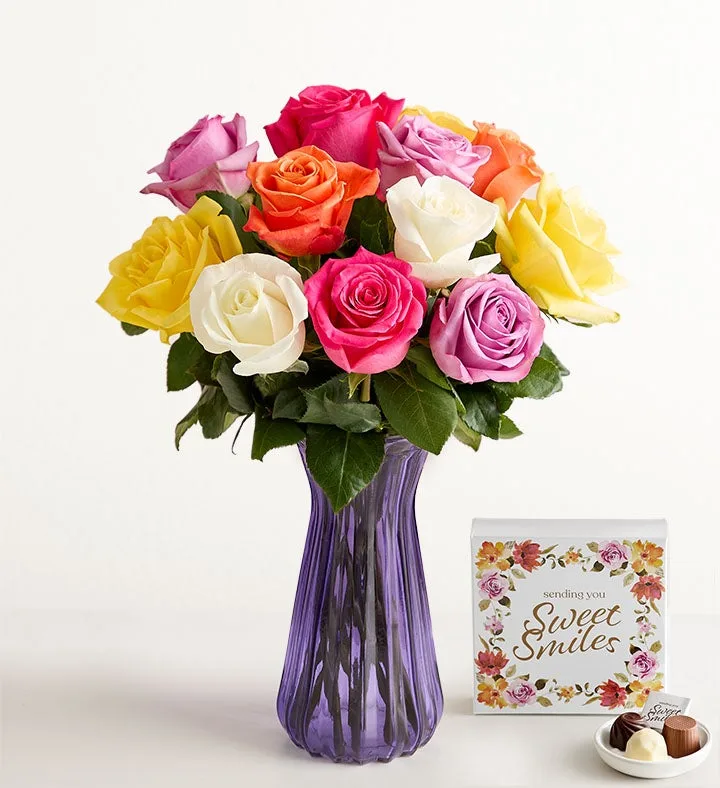 One Dozen Assorted Roses