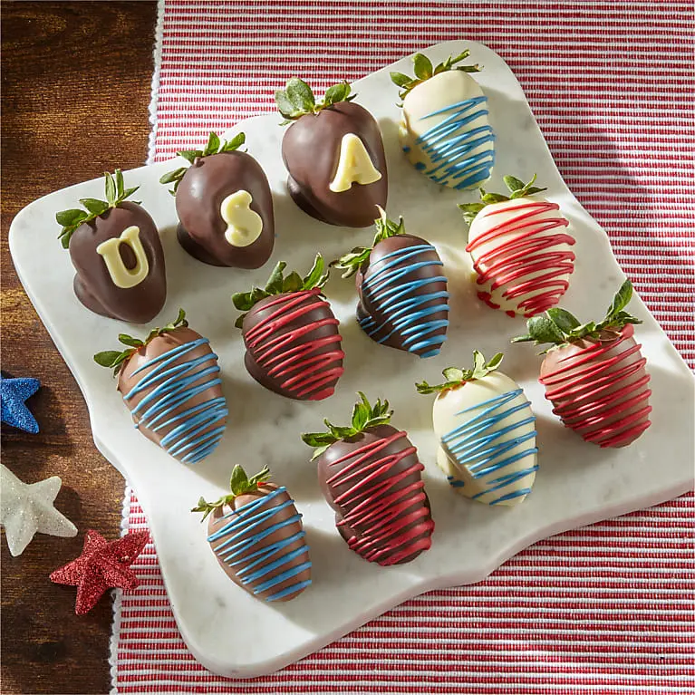 One Dozen Patriotic Chocolate–Covered Strawberries