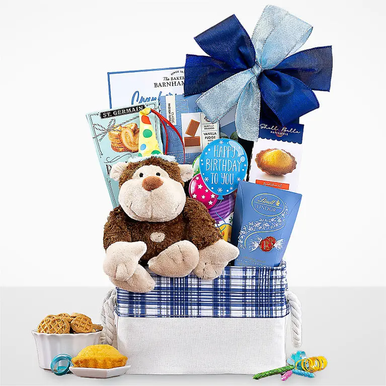 Happy Birthday Monkey Gift Basket