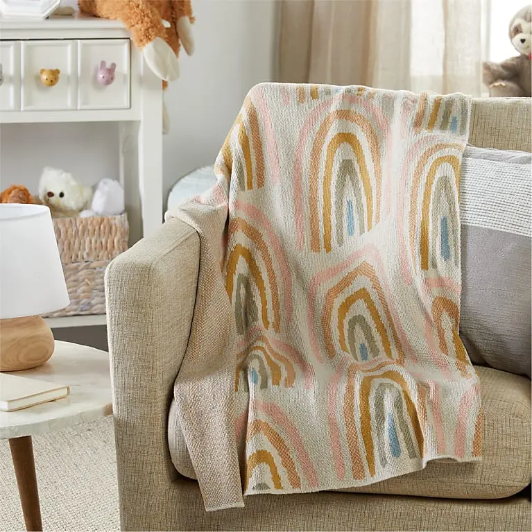 Rainbow Pink Baby Blanket