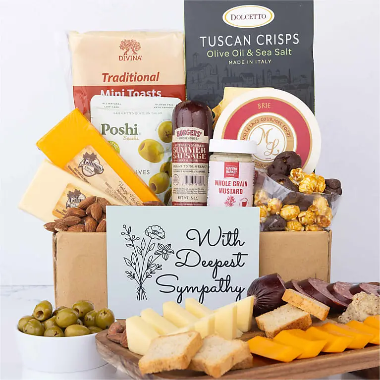 Deepest Sympathy Deluxe Charcuterie & Cheese Gift Box
