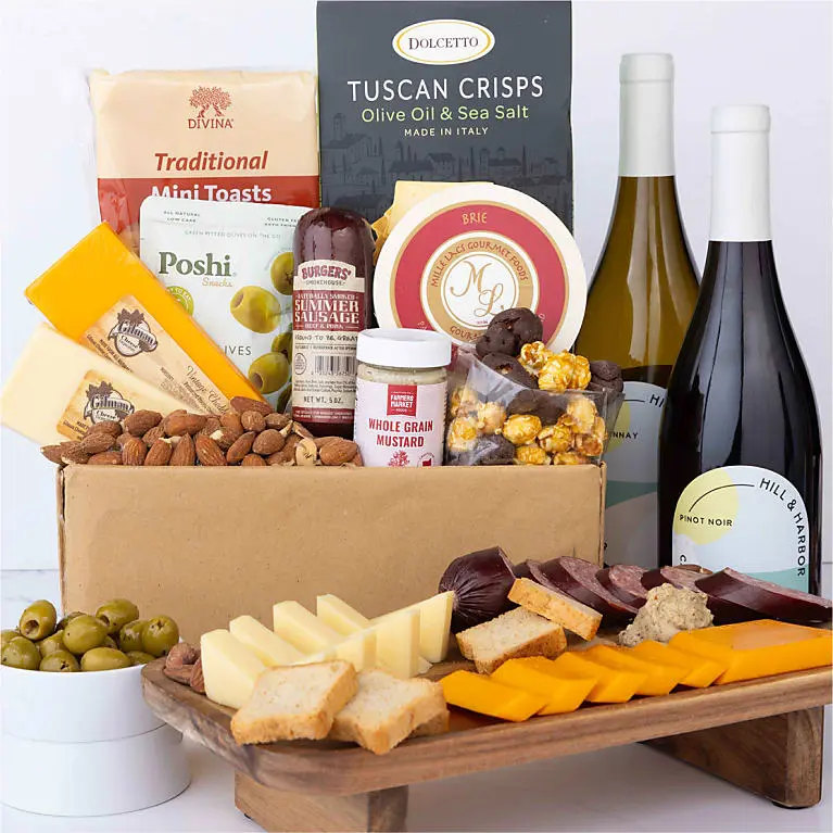 Deluxe Charcuterie, Cheese & Wine Gift Box