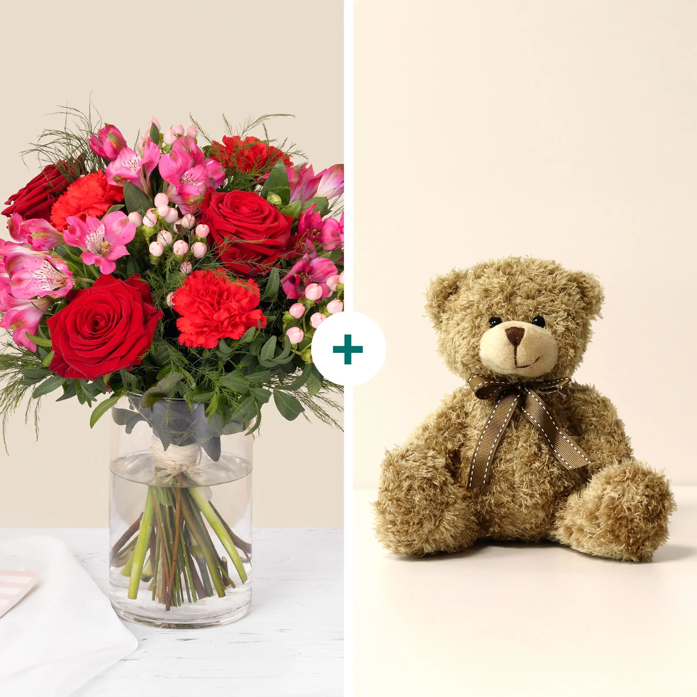 Red kiss and teddy bear