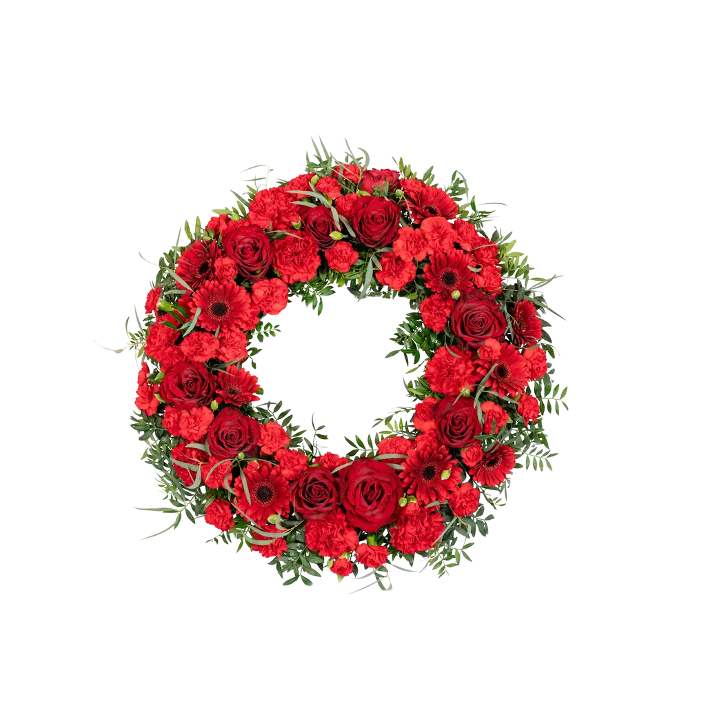 Funeral Wreath Red W ribbon 248037