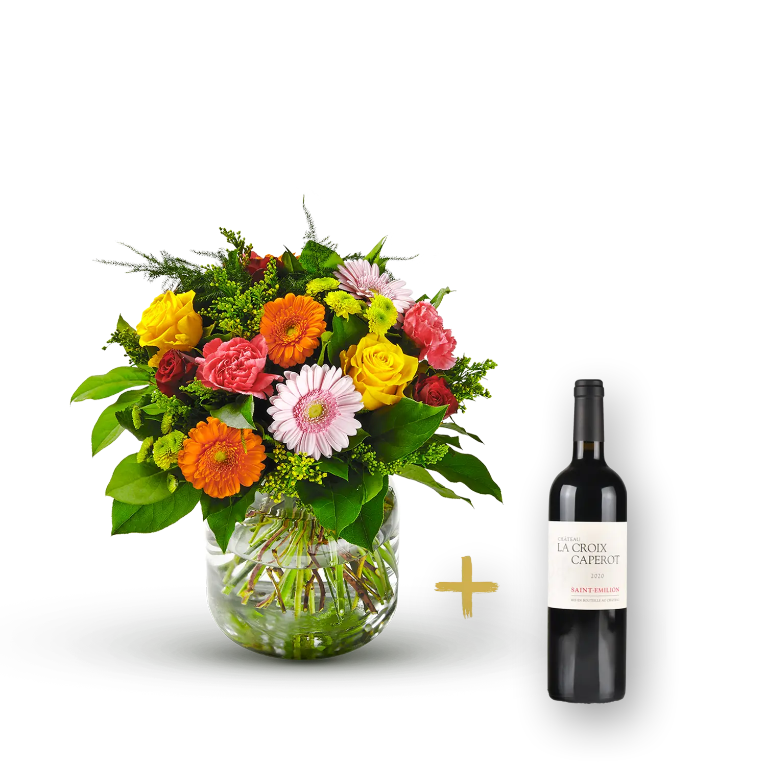 Colorful bouquet with St-Emilion