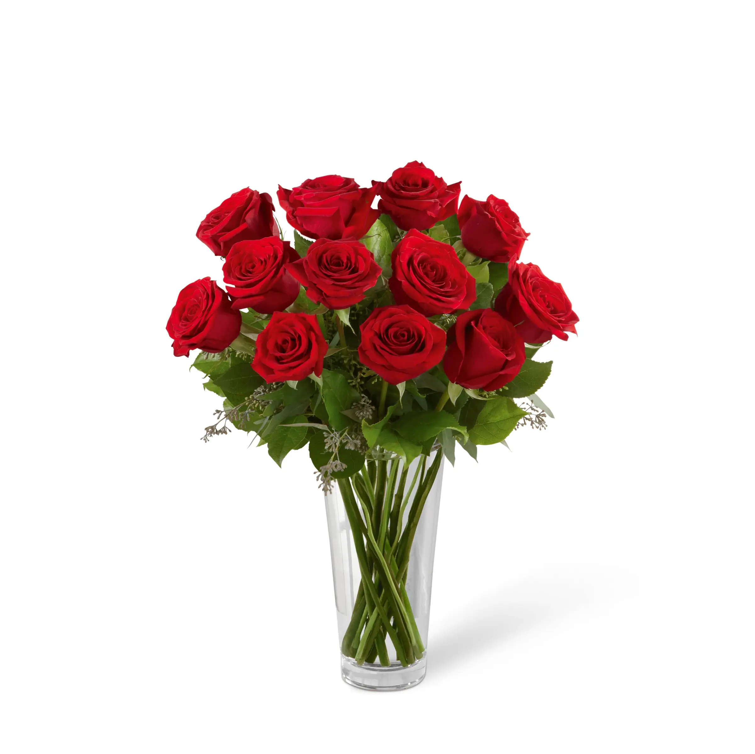 The Long Stem Red Rose Bouquet by VASE INCLUDED