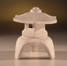 Japanese Yukimi Ceramic Pagoda Lantern 5" x 5" x 5.5" tall