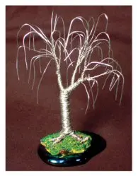 Wire Bonsai Mini Tree Sculpture 4"x4"x4"