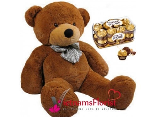 Cute Teddy (80cm) And Chocolate