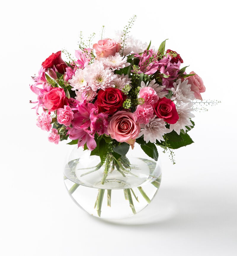 Bouquet of roses pink and red (None selected)