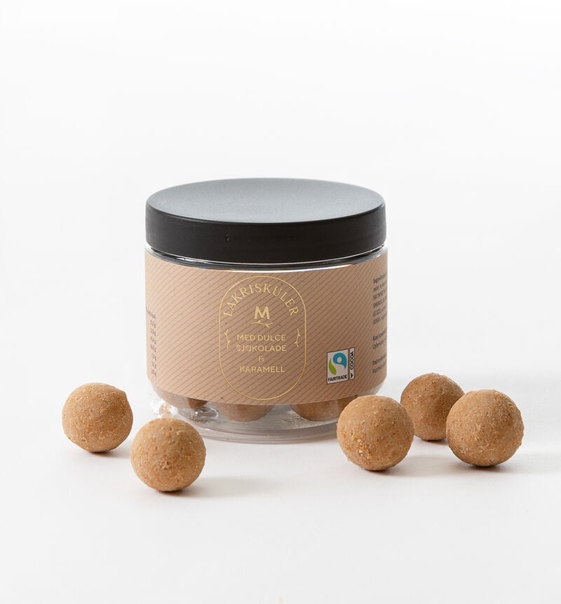 Licorice balls with chocolate Fairtrade Caramel