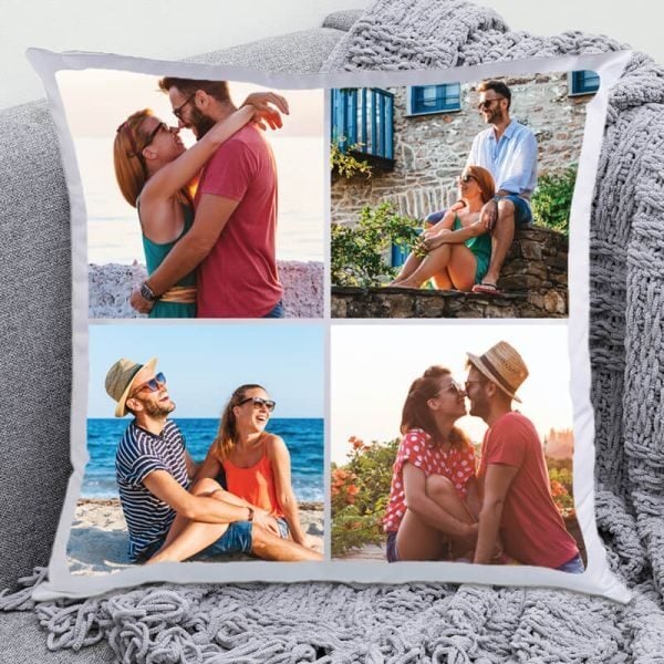 4 Photo Collage Personalised Cushion