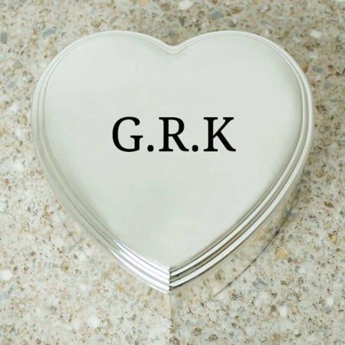 Personalised Initials Heart Shaped Trinket Box