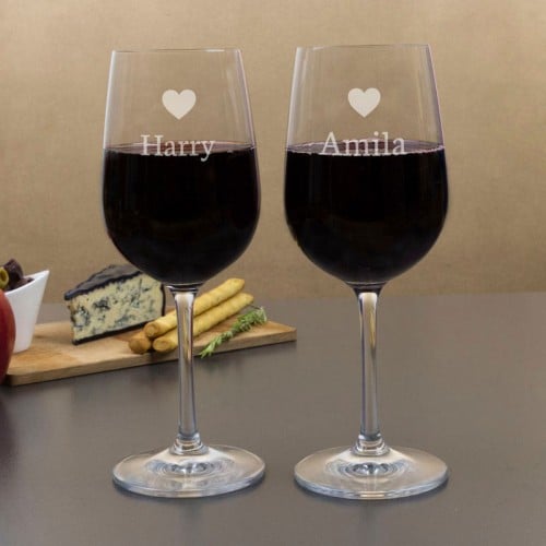Our Hearts Combined Wine Glasses