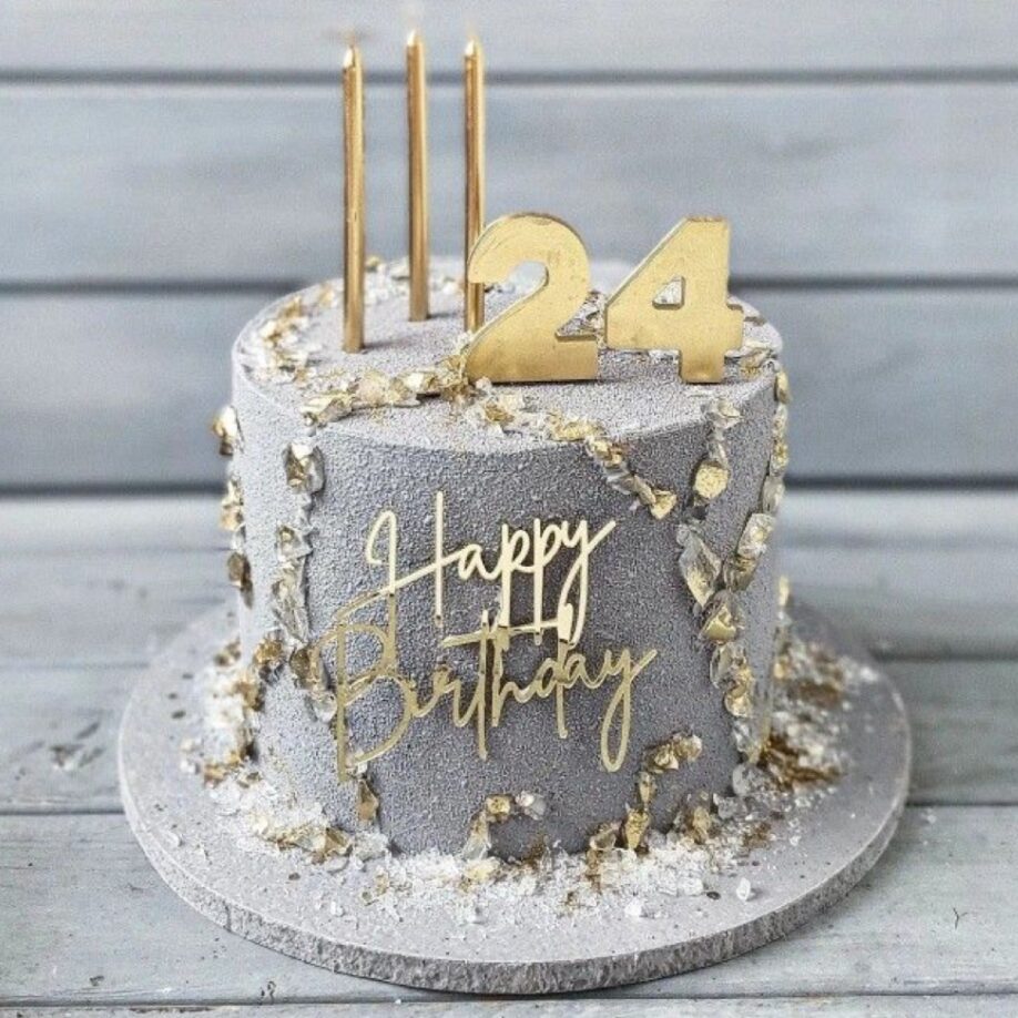 Silver & Gold Birthday Cake