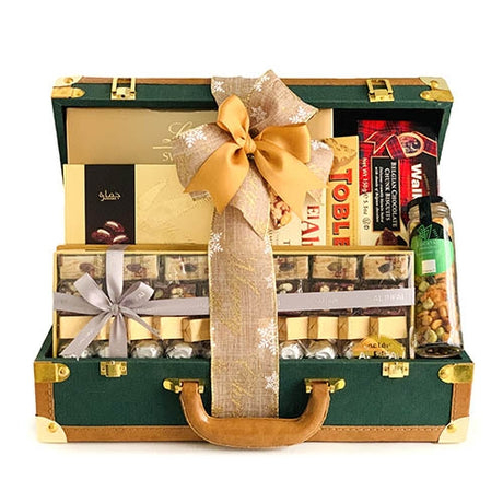 Festive Leatherette Suitcase with Chocolates & Nuts