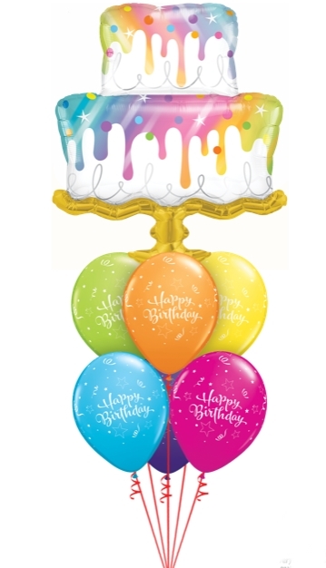 Happy Birthday Cake Balloon Bouquet