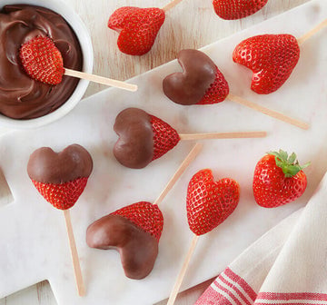 Heart Shaped Chocolate-Dipped Strawberries