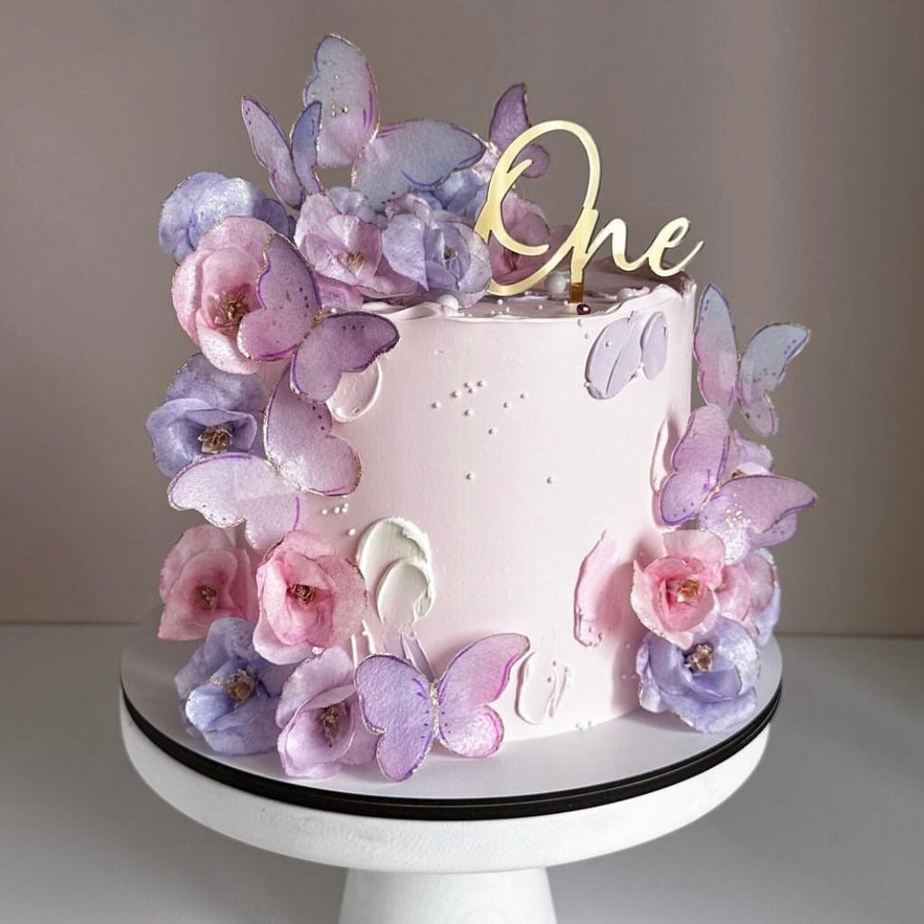 Pink & Purple Butterflies Cake