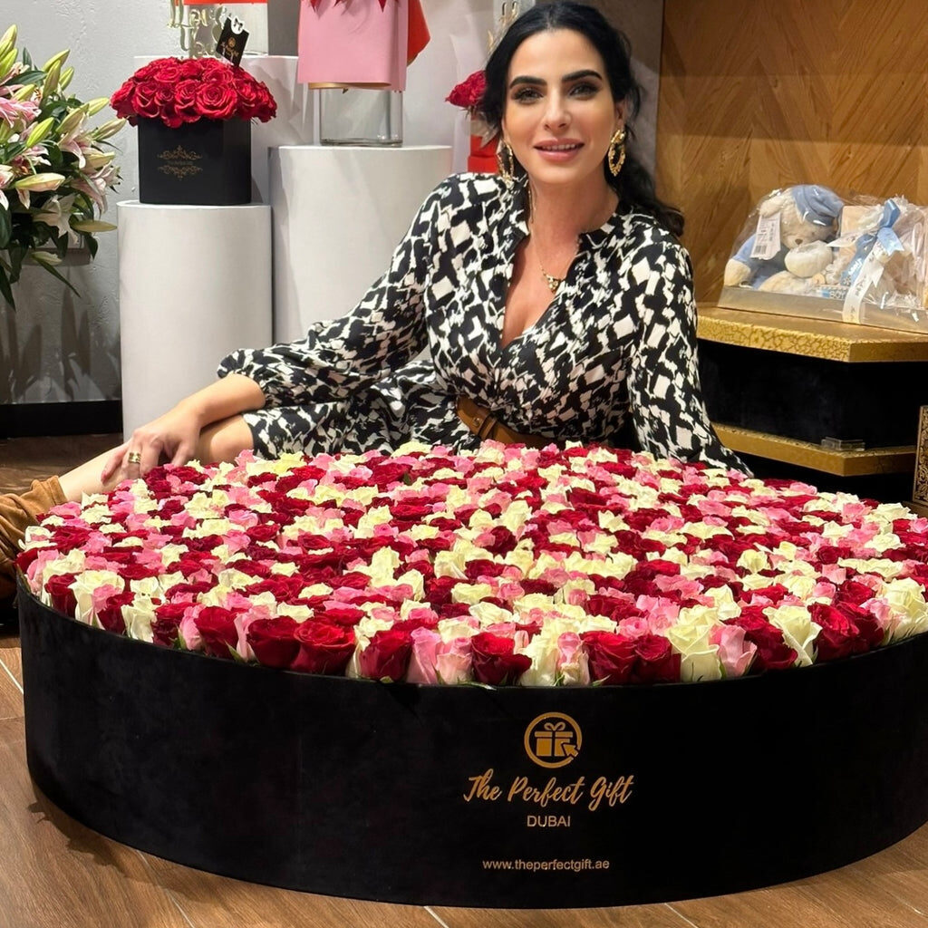 600 Luxury Roses Round Gift Box