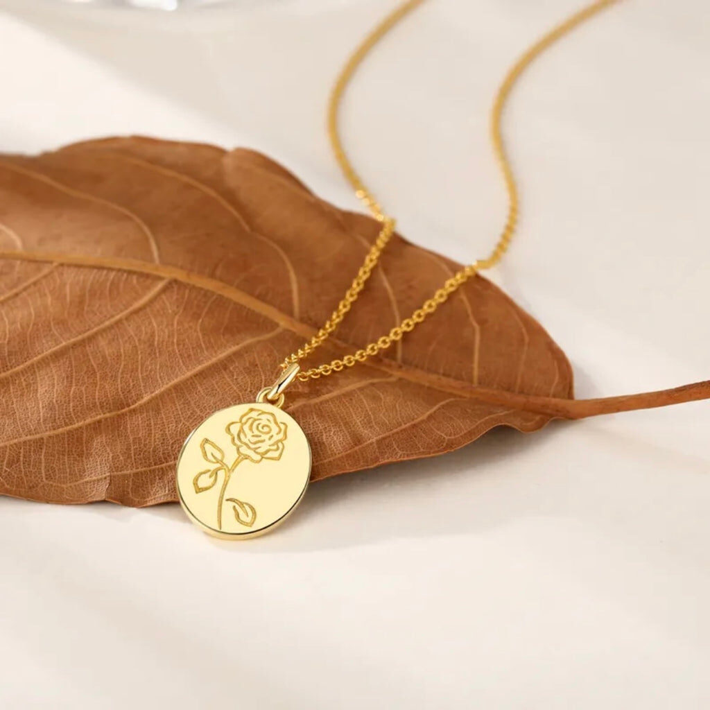 Sterling Silver Gold Plated Carving Rose
