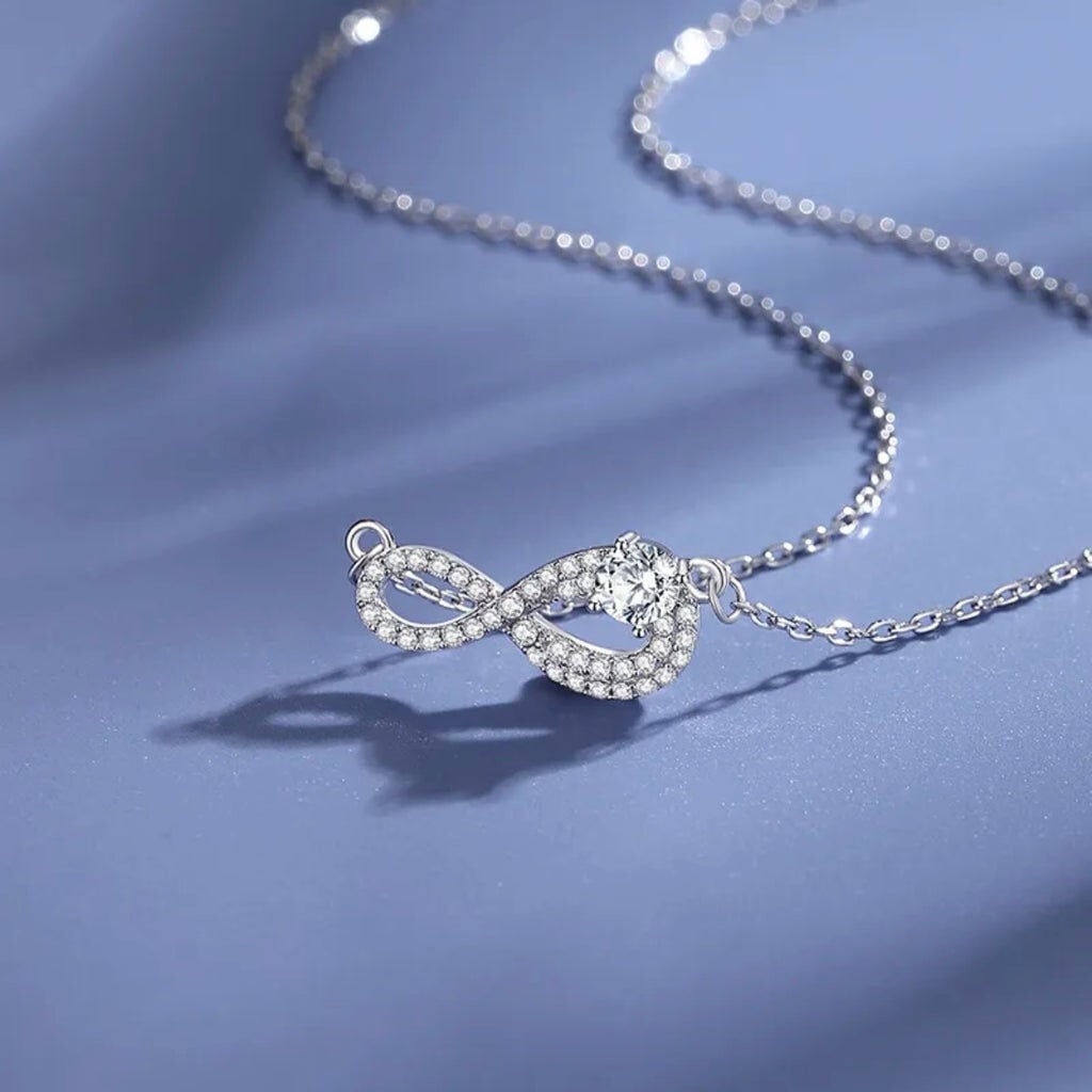 Infinity Sterling Silver & Zircon Necklace