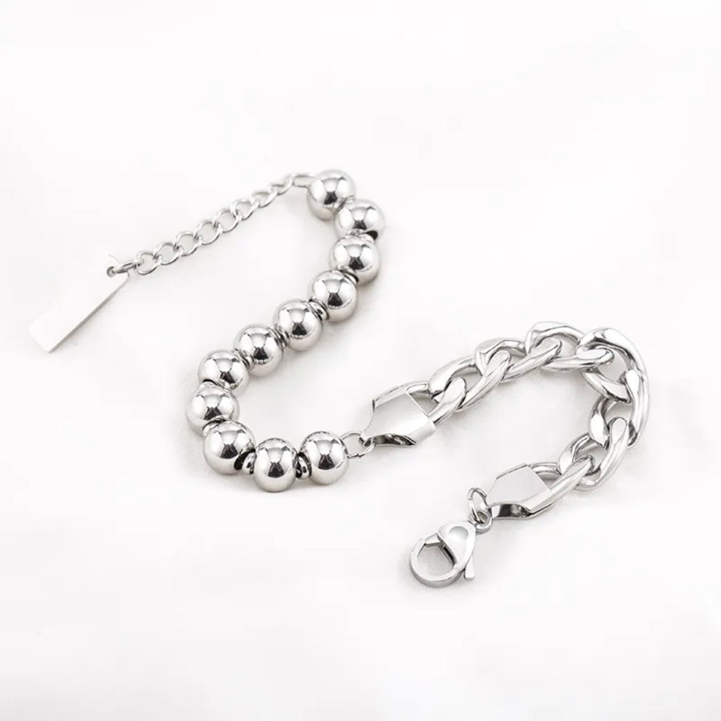 Stainless Steel Beaded Men's Bracelet