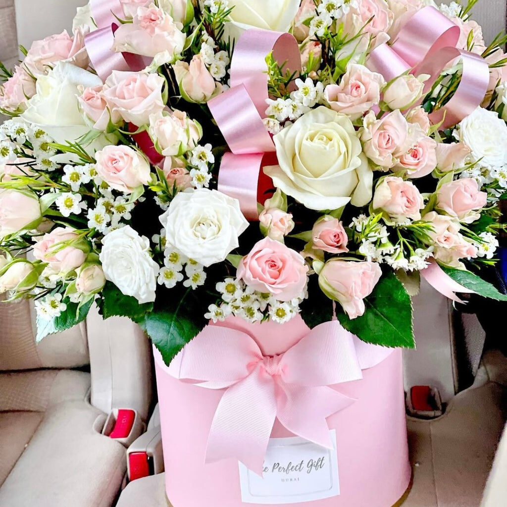 Elegant Pink Roses in a Gift Box