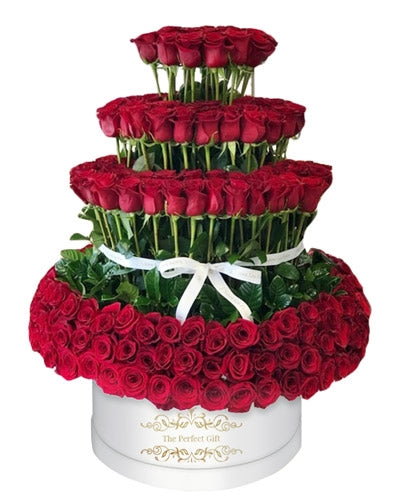 4-Tier Red Rose Gift Box