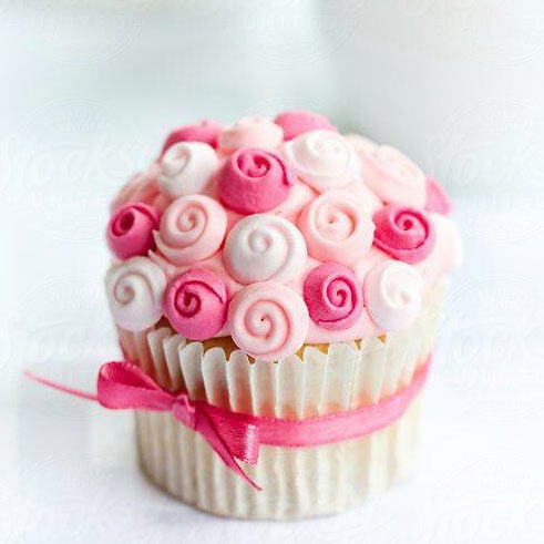 Cute Pink Rose Cupcakes