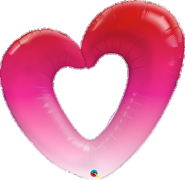 42" Pink Ombre Heart Foil Balloon