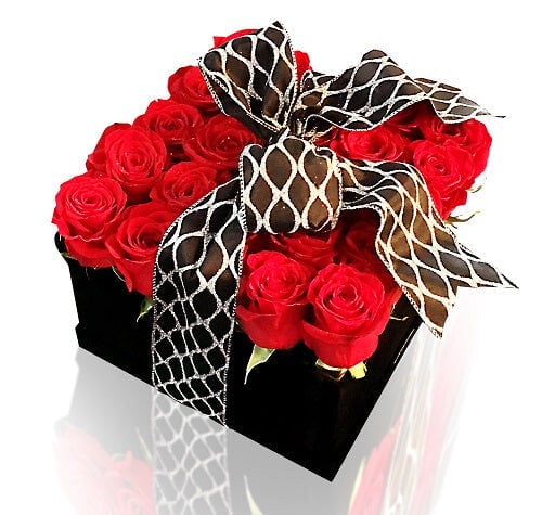 Roses in an Elegant Gift Box