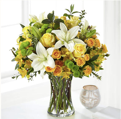 'Sunshine Yellow' Flower Bouquet Vase