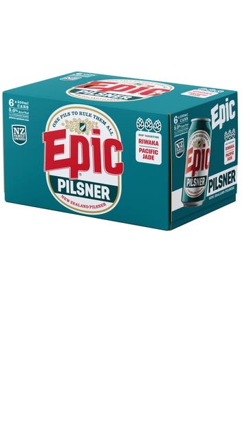 Epic NZ Pilsner 6pk 330ml cans