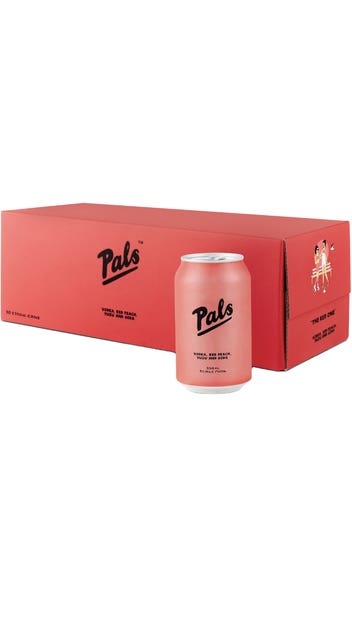 Pals Vodka Red Peach, Yuzu and Soda 10 pack 330ml cans
