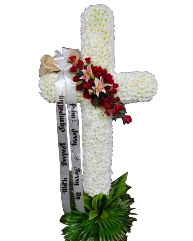XL Sympathy Stand Funeral Cross 6 Ft (None)