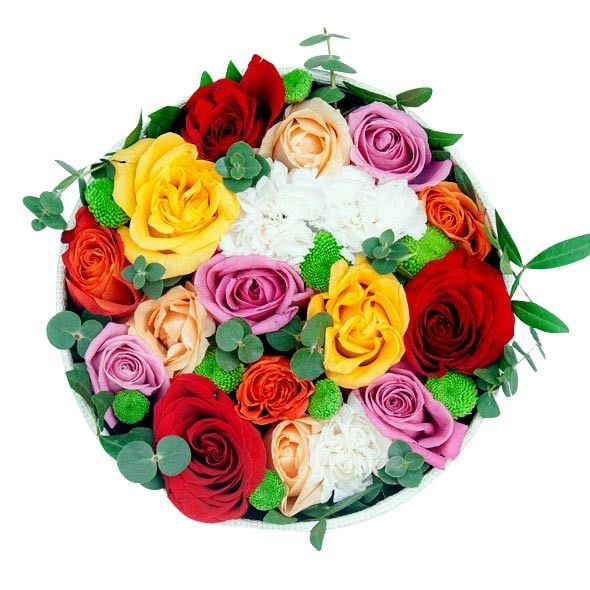 Assorted Roses Round Box