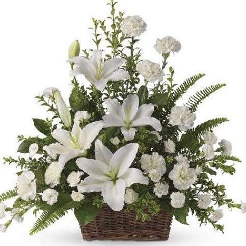 Carnations & Casablanca Lilies Basket