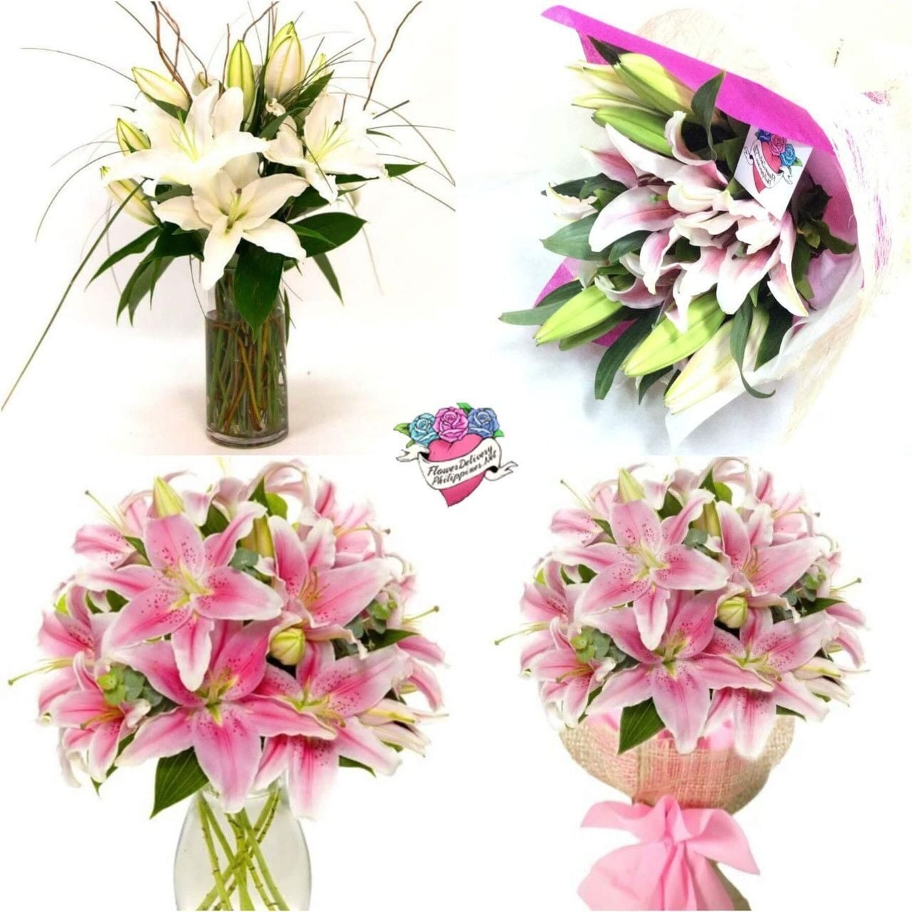 Customizable Stargazer & Casablanca Lilies Bouquet (3 stems (12 flowers approx))